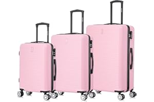 CELIMS - Set Maletas Rígidas 3 Piezas | Maleta Cabina + Maleta Mediana + Maleta Grande | 55 x 35 x 22 cm + 65cm + 75cm | Juego de 3 Maletas | Rosa Pálido