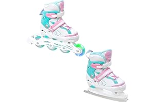 RAVEN Advance 2in1 Pattini da ghiaccio Pattini in linea Inline Skates per bambini e adulti regolabili