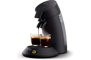 Philips Domestic Appliances Machine à café dosettes SENSEO. Sélection de l'intensité du café. Technologie Café Boost. Produit vert. Piano noir. (CSA210/22)