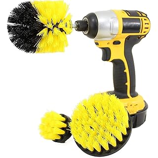 HOME CUBE 3 Pc Drill Brush Set for Bathroom Surfaces Tub, Shower,Kitchen, Tile and All Purpose Power Scrubber Cleaning Kit (C