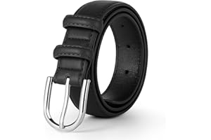WELROG Kids Belt for Boys and Girls - Boy's Black PU Leather Belt for School Uniform Jeans Classic Belt for Boys Age 6-10