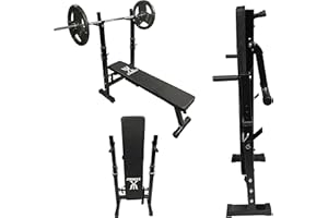 Exersci 4-in-1 Folding Fitness Bench with Incline, Decline, Dip Station, 200kg Max Load