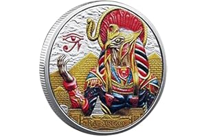 PPMTER Antiguo Egipcio Dios Pirámide De Grecia Medalla De Monedas Conmemorativas Afortunadas De Cleopatra Egipto Sun Eagle God Lucky Guardian Regalos