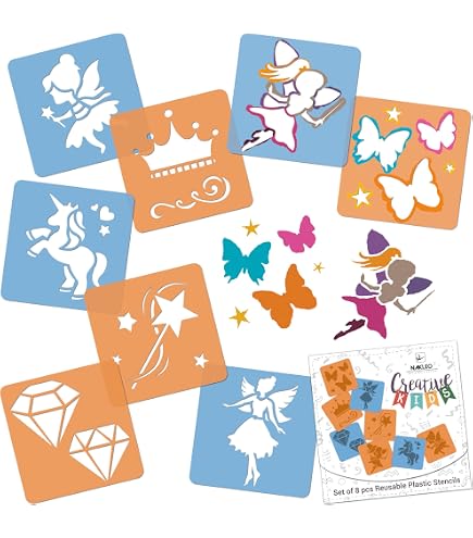 Stencil Aladine 13x18 Cm Con Scritte E Gocce, Per Decorazione Su Carta, Legno, Tessuto
