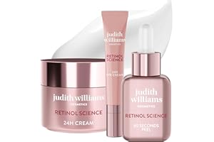 ‎JUDITHWILLIAMS Judith Williams Cosmetics – Anti Aging Gesichtspflegeset Retinol Science – Gesichtscreme (50ml), Peeling (30ml) und Augencreme (15ml), bekämpft Falten, Pigmentflecken und Unreinheiten