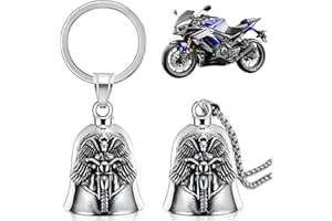 MEUNHY Motorcycle Guardian Bell for Motorbikes 2 Pcs Guardian Riding Bell with Titanium Steel Chain, Lucky Charm for Biker, Easy Mounting for Bicycles Mountain Bikes Keychains, Gift for Man Riders Husband