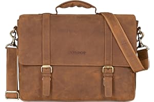 STILORD 'Calvin' Maletín Piel Hombres Grande para portátil 15.6 Pulgadas Mensajero Bolsa Bandolera Trabajo Bolso Negocios de Cuero