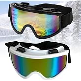 BDSHUNBF Pack of 2 Ski and Snowboard Goggles, Windproof Snow Glasses, Cycling Motorcycle Snowmobile Ski Goggles Eyewear Sport