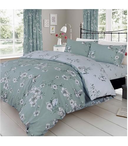 Parure Letto ATHENA - Copripiumino E Federe Stampati Cotone, Lucy Azzurro Matrimoniale - Foto 10