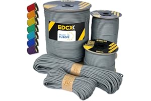 EdcX Paracord 4 mm, más de 35+ Colores sólidos (10 m, 15m, 30m, 50m, 100m, 300m) | Ideal para Camping, al Aire Libre | Cuerda 100% Nailon 4mm | Cuerda Tactica 550 Tipo III