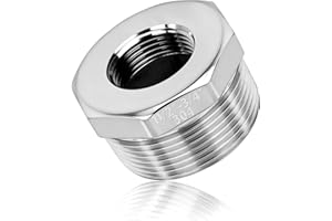 ELEGRIP Riduttore di Riduzione In Acciaio inossidabile, Adattatore da 1-1/2" Maschio x 3/4" Femmina, Raccordo Connettori Filettatura per Acqua Tubo Conversione (6PCS)