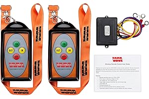 WINCHMAX Two Channel Winch Remote Control, Wireless. Twin HD Handsets, Extra-Long 100m (330ft) Operating Range. Dual Voltage for both 12v or 24v Systems