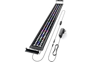TCCBAC Tccabc LED Aquarium Light with Extendable Brackets for 90-120cm Tank, Fish Tank Light Led,Aquarium Lamp for Freshwater/Marine Fishe & Aquatic Plants, Dimmer-Timer, Full Colour LED Lamp 20W