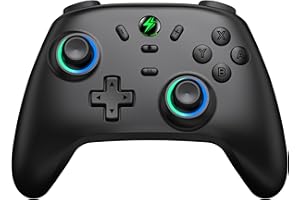 HELLCOOL Switch Controller mit Cooles RGB Hall Joysticks, Switch Controller für Switch/Lite/OLED, Turbo/Aufwachfunktion/6 Achsen Gyro-Chip/Dual Motors Vibration/15 Std Spieldauer