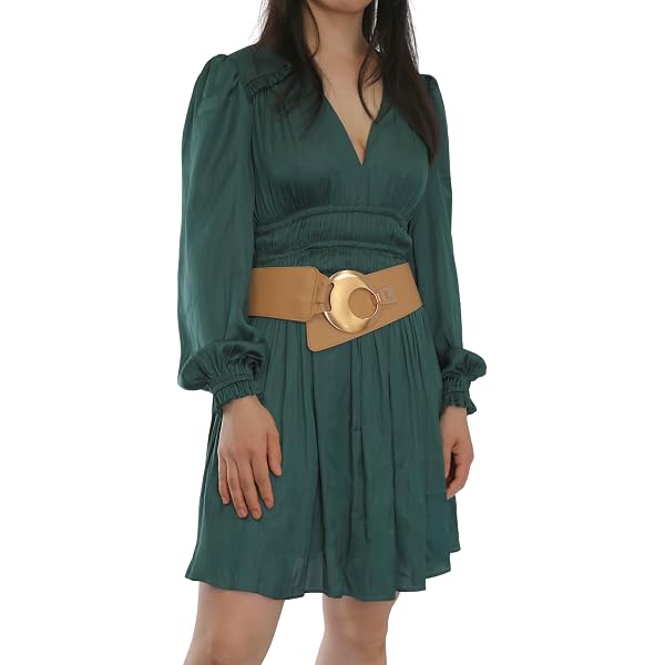 Ceinture Large Femme Caspar GU225 – Boucle Métal, Cuir Synthétique, Tailles 75 à 110 Cm