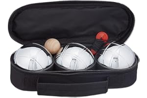 MGM SPORTSIDE - Bolsa para 3 Bolas de Petanca - Juego de Habilidad y Aire Libre - Juego de Bolas - Triplete - 040021 - Metal - Acero - 22 cm - Artículo Deportivo