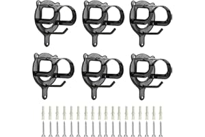 HDYEGIOU 6 Counts Horse Bridle Rack Bridle Bracket Bridle Hooks Metal Halter Hanger with Tubes and Screws for Horse Barn Supplies,Black