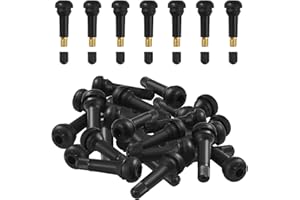 KIEYEENO Schlauchlose Reifenventilschäfte, 100 Stück Autoreifen Ventilschaft Reifen Ventileinsatz TR414 Ventilschaft Deckel für Auto Motorrad(Inklusive Ventilkern)