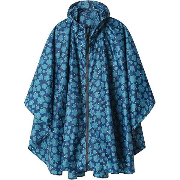 Sensong Regenponcho voor dames, uniseks, herbruikbaar, met capuchon en ritssluiting, licht en robuust, voor wandelen, kamperen, fietsen en outdoor- activiteiten, Wit, Eén maat