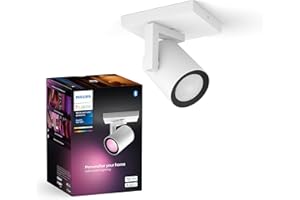 ‎PHILIPS HUE Philips Hue Lampa sufitowa White & Color Ambiance Argenta z unikalnym reflektorem, ściemnialne reflektory LED do systemu oświetlenia Hue, inteligentna kontrola światła za pomocą głosu i aplikacji,