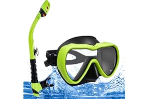 yumcute Masque de Plongée avec Tuba, Masque Snorkeling Professionnel Réglable Anti-buée et Anti-Fuite ultra-clair panoramique à 180 °, doux et confortable,meilleurs cadeaux pour adultes et adolescents