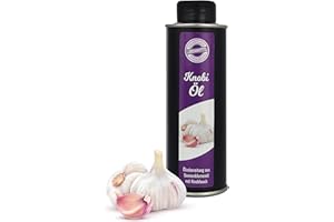 ODENWÄLDER LEBENSMITTEL Odenwälder Premium Knoblauchöl, Aromatisiertes Sonnenblumenöl mit echtem Knoblauch, Perfekt zum Kochen, Braten & Marinieren - Made in Germany - 250ml