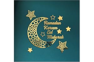 WZERHO Islamic Wall Art,Ramadan Decorations for Home,Eid Mubarak Decorations,Ramadan Kareem,Eid Mubarak Stickers,Ramadan Decor,Ramadan Wall Decoration Moon Star for Home,Moon Phases Wall Hanging