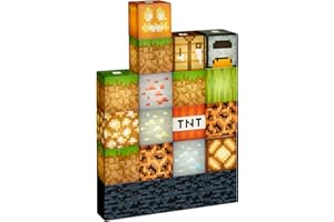 Paladone Minecraft Blocchi Luminosi - 16 Blocchi che si Illuminano e la Base di Bedrock - Vai in Modalità Creativa