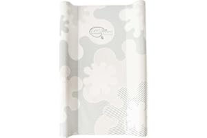 BabyDam Luxury SuperMax Anti-Roll, Wedge Baby Changing Mat - Easy to Clean - 70 x 45cm Grey/White