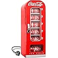 Coca Cola Mini Fridge For Bedrooms 5L Retro Vending Machine Style Cool Box 12V Portable Cooler 10 Can Quiet Mini Fridges with Display Window For Coke Beverages Food Drinks Home Red