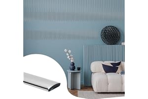 JSIWOTH 3M Moulures Auto-adhésives, Argent PVC Flexible Étanche, Baguette de Finition Auto-adhésive pour Mur, Carrelage, Fenêtres, Portes, Miroirs, Dosseret & Meubles(LARG.:1CM, ÉP.:0,25CM)
