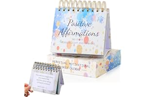 ZOUWEL Inspirational Desk Calendar 2024 Flip Over 365 Days Affirmation Calendar Daily Motivational Quotes Positive Page A Day Perpetual Calendar,Desk Calendar Funny Quotes to Start Your Day With a Smile (A)