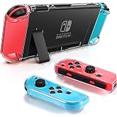 FANPL Nintendo Switch i&ccedil;in Yerleştirilebilir Şeffaf Kılıf, Nintendo Switch ve Joy Con Kumandası i&ccedil;in Koruyucu Kılıf Kapağı - 