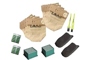 Italdos Kit de Bolsa Aspiradora Compatible para Vorwerk Kobold VK130 VK131-12 Bolsas + 2 Filtros de Motor + 2 Filtros HEPA + 12 parafumes + 2 Cepillos