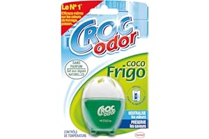 Croc'Odor Coco Frigo – Désodorisant pour Réfrigérateur (33g) – Nettoyant Frigo – Neutralisateur d'Odeurs