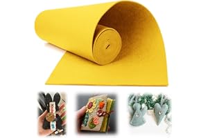 Mbsomnus Rouleau Feutrine 3 mm x30 cm x300 cm Feutrine Rouleau Polyester Feutrine Jaune Feutrine Epaisse Utilisé pour Artisanat Patchwork Sacs de Rangement DIY Porte-Clés Sets de Table
