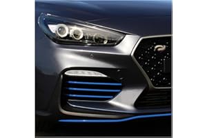 Finest Folia Designline D010 - Juego de láminas Protectoras para Rejilla de radiador de Coche, Marco de la Entrada de Aire del vehículo, Adhesivo Decorativo para la Parte Frontal (Azul)