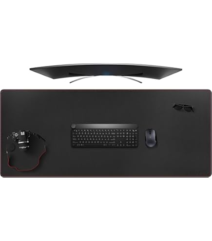 Traverse Ridge Pro Gaming Mouse Pad (5mm) | Massive 46 Inch | 46x17.3x0.20 Extra Thick | Black/Black | Dense Weave Speed Poly, Superior Control