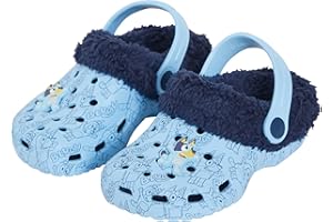 Bluey Boys Girls Clogs Fully Borg Fur Fleece Lined With Charms House Shoes Slippers