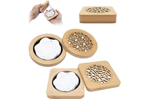 CTYUEYUN 2 Stück Duftsteine für Ätherische Öle, Diffuser Ätherische Öle Set mit Hölzerner Räucherkiste Diffuser Einfach zu Verwendende, Geeignet für Schlafzimmer und Büro