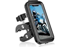 BTNEEU Soporte Movil Moto Impermeable Universal 360° Rotación Porta Telefono Bicicleta Antivibración Desmontable Soporte Móvil Scooter con Pantalla Táctil Funda Movil Moto para 5,5-7,0" Smartphones