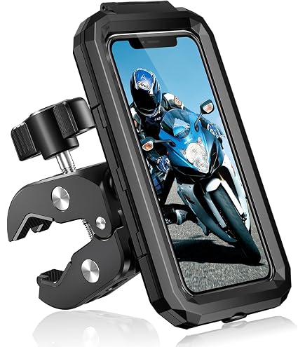 enoneo fahrrad handyhalterung Motorrad Wasserdicht Handy Halterung Universal 360° Anti-Vibration Fahrradhalterung Handy Scooter Handyhalter Fahrrad Lenker für 4,7-7,0'' Elektronik & Foto funny cat Do you think it's Farbe:deep sea