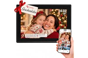 Denver Digitaler Bilderrahmen 10,1 Zoll WLAN Frameo, 16 GB, Schwarz | Elektronischer Bilde