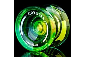 SHUNGRU Profi JoJo K2 Crystal, Responsive Yoyo für Kinder Anfänger, Dual Purpose Yo-Yo mit Unresponsive Yo yo Bearing für Erwachsene + Extra 12 Yoyo Schnüre + Yo Yo Case + Bearing Kit - Grün Gelb