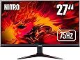 Acer Nitro VG270bmiix Monitor Gaming FreeSync, 27", Display IPS Full HD, 75 Hz, 1 ms, 16:9, VGA, HDMI, 250 cd/m2, Audio In/Out, Speaker Integrati, Cavo VGA Incluso