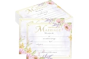 SMARSTICKER 25 Pcs Marriage Certificates with Gold Foil Edges 11 x 8.5 Inch Blank Certificate Paper Wedding Certificates Blank Wedding Certificate for Wedding Ceremony Proposals (Color2)