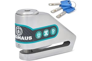 Magmaus® MBL01 [Never-Rust] Motorbike Disc Lock - [High Security] [304 Stainless Steel] - Weatherproof - Reminder Cable - Suitable for Motorcycles, Mopeds, Bikes
