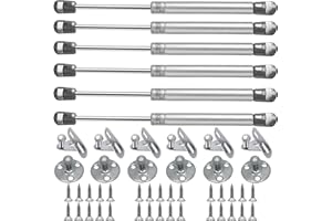 LUOHONG 6 Piezas Amortiguador Puerta Cocina, Resorte de Gas con Tornillo, Amortiguadores Muebles Cocina, Pistones Hidraulicos Muebles Cocina Adecuado para Muebles Puertas Aarmarios Estantes Zapatos