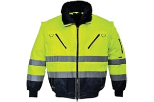 Portwest Cazadora 3 En 1 De Alta Visibilidad, Tamaño: 5XL, Color: Amarillo/Marino, PJ50YNR5XL