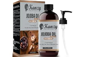 Kanzy Jojobaolja 250ml - Kallpressad ren jojobaolja för hår, hud, ansikte, naglar, ögonfransar och skägg - Icke-fet multifunk
